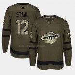Camiseta Hockey Minnesota Wild Eric Staal 2018 Salute To Service Verde Militar