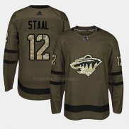 Camiseta Hockey Minnesota Wild Eric Staal 2018 Salute To Service Verde Militar