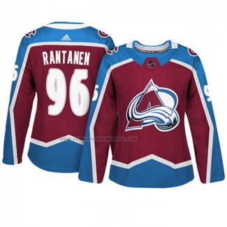 Camiseta Hockey Mujer Colorado Avalanche Mikko Rantanen Autentico Jugador Maroon