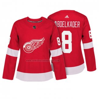 Camiseta Hockey Mujer Detroit Red Wings Justin Abdelkader Autentico Jugador Rojo