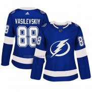 Camiseta Hockey Mujer Tampa Bay Lightning Andrei Vasilevskiy Autentico Jugador Azul