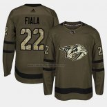 Camiseta Hockey Nashville Predators Kevin Fiala 2018 Salute To Service Verde Militar