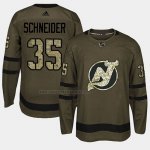 Camiseta Hockey New Jersey Devils Cory Schneider 2018 Salute To Service Verde Militar