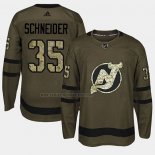Camiseta Hockey New Jersey Devils Cory Schneider 2018 Salute To Service Verde Militar