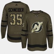 Camiseta Hockey New Jersey Devils Cory Schneider 2018 Salute To Service Verde Militar