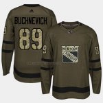 Camiseta Hockey New York Rangers Pavel Buchnevich 2018 Salute To Service Verde Militar