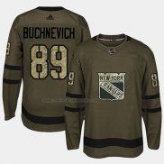 Camiseta Hockey New York Rangers Pavel Buchnevich 2018 Salute To Service Verde Militar