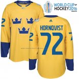 Camiseta Hockey Suecia Patric Hornqvist Premier 2016 World Cup Amarillo