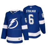 Camiseta Hockey Tampa Bay Lightning Anton Stralman Primera Autentico Jugador Azul