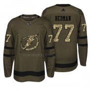Camiseta Hockey Tampa Bay Lightning Victor Hedman Salute To Service Verde Militar