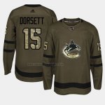Camiseta Hockey Vancouver Canucks Derek Dorsett 2018 Salute To Service Verde Militar