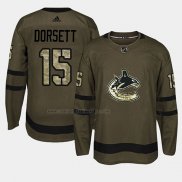 Camiseta Hockey Vancouver Canucks Derek Dorsett 2018 Salute To Service Verde Militar