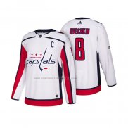 Camiseta Hockey Washington Capitals Alex Ovechkin 2018 Season Centennial Patch Team Road Blanco
