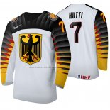 Camiseta Hockey Alemania Leon Huttl Primera 2020 IIHF World Junior Championship Blanco