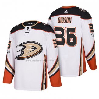 Camiseta Hockey Anaheim Ducks John Gibson 2018 New Season Team Road Blanco