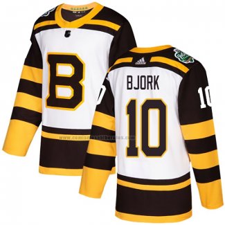 Camiseta Hockey Boston Bruins Anders Bjork Autentico 2019 Winter Classic Blanco