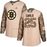 Camiseta Hockey Boston Bruins Brandon Carlo Autentico 2017 Veterans Day Camuflaje