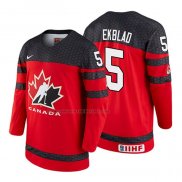 Camiseta Hockey Canada Aaron Ekblad 2018 IIHF World Championship Jugador Rojo