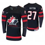 Camiseta Hockey Canada Barrett Hayton 2020 IIHF World Junior Championship Negro