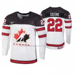 Camiseta Hockey Canada Dylan Cozens 2020 IIHF World Junior Championship Blanco