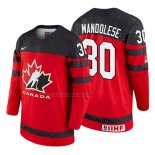 Camiseta Hockey Canada Kevin Mandolese 2018 IIHF World Championship Jugador Rojo