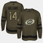 Camiseta Hockey Carolina Hurricanes Justin Williams 2018 Salute To Service Verde Militar