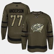 Camiseta Hockey Columbus Blue Jackets Josh Anderson 2018 Salute To Service Verde Militar