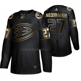 Camiseta Hockey Golden Edition Anaheim Ducks Scott Niedermayer Retired Jugador Autentico Negro