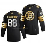 Camiseta Hockey Golden Edition Boston Bruins David Pastrnak Limited Autentico 2020-21 Negro