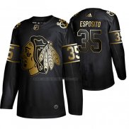 Camiseta Hockey Golden Edition Chicago Blackhawks Tony Esposito Retired Jugador Autentico Negro