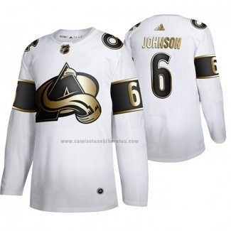 Camiseta Hockey Golden Edition Colorado Avalanche Erik Johnson Limited Blanco