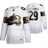 Camiseta Hockey Golden Edition Colorado Avalanche Nathan Mackinnon Limited Blanco