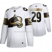 Camiseta Hockey Golden Edition Colorado Avalanche Nathan Mackinnon Limited Blanco