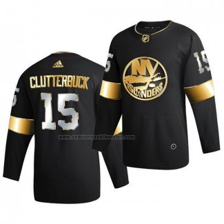 Camiseta Hockey Golden Edition New York Islanders Cal Clutterbuck Limited Autentico 2020-21 Negro
