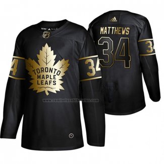 Camiseta Hockey Golden Edition Toronto Maple Leafs Auston Matthews Autentico Negro