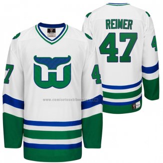 Camiseta Hockey Hartford Whalers James Reimer Heritage Night Throwback Blanco