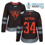 Camiseta Hockey Mujer America del Norte Auston Matthews Premier 2016 World Cup Negro