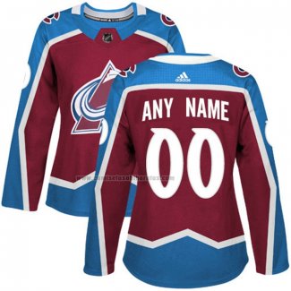 Camiseta Hockey Mujer Colorado Avalanche Personalizada Primera Rojo