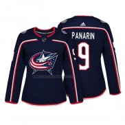 Camiseta Hockey Mujer Columbus Blue Jackets Artemi Panarin Autentico Jugador Azul