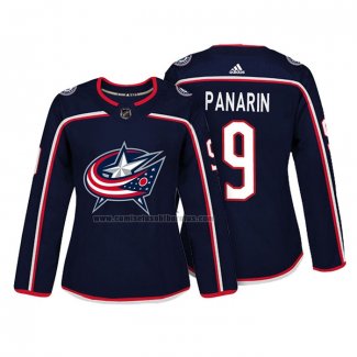 Camiseta Hockey Mujer Columbus Blue Jackets Artemi Panarin Autentico Jugador Azul