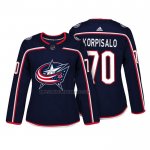 Camiseta Hockey Mujer Columbus Blue Jackets Joonas Korpisalo Autentico Jugador Azul