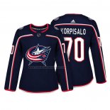 Camiseta Hockey Mujer Columbus Blue Jackets Joonas Korpisalo Autentico Jugador Azul