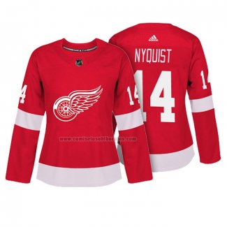 Camiseta Hockey Mujer Detroit Red Wings Gustav Nyquist Autentico Jugador Rojo