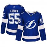 Camiseta Hockey Mujer Tampa Bay Lightning Braydon Coburn Autentico Jugador Azul