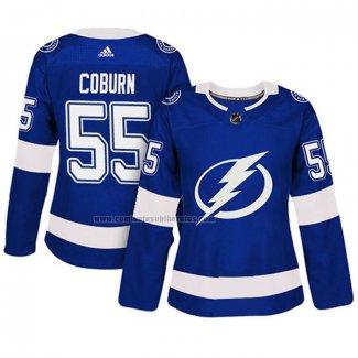 Camiseta Hockey Mujer Tampa Bay Lightning Braydon Coburn Autentico Jugador Azul