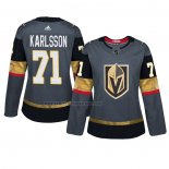 Camiseta Hockey Mujer Vegas Golden Knights William Karlsson Primera Autentico Jugador Gris