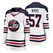 Camiseta Hockey Mujer Winnipeg Jets Tyler Myers Heritage Breakaway Blanco