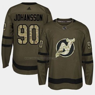 Camiseta Hockey New Jersey Devils Marcus Johansson 2018 Salute To Service Verde Militar