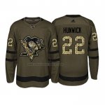 Camiseta Hockey Pittsburgh Penguins Matt Hunwick 2018 Salute To Service Verde Militar