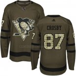 Camiseta Hockey Pittsburgh Penguins Sidney Crosby 2018 Salute To Service Verde Militar